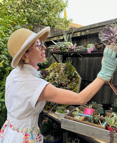 Jia working with succulents